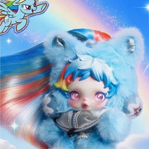 Hasbro Other - My Little Pony Skullpanda Blue Plush Doll with Rainbow Hair. Sealed box.